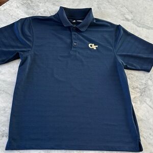 Adidas -  Georgia Tech Climalite Navy Polo Shirt with Yellow/Gold GT Logo